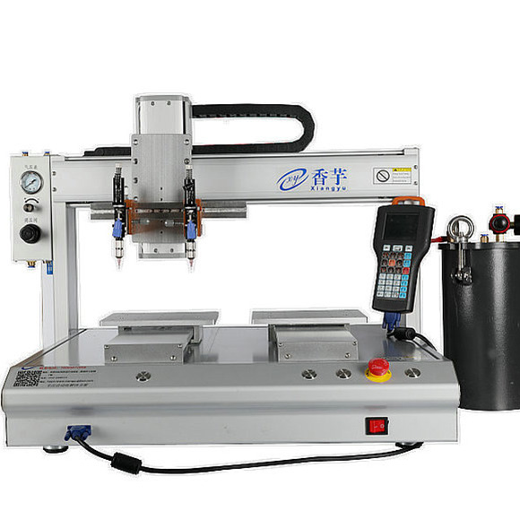 压力桶双点胶头双Y四轴平台点胶机